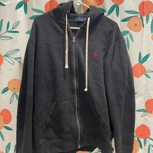 Ralph Lauren Black Zip-Up Hoodie for Men